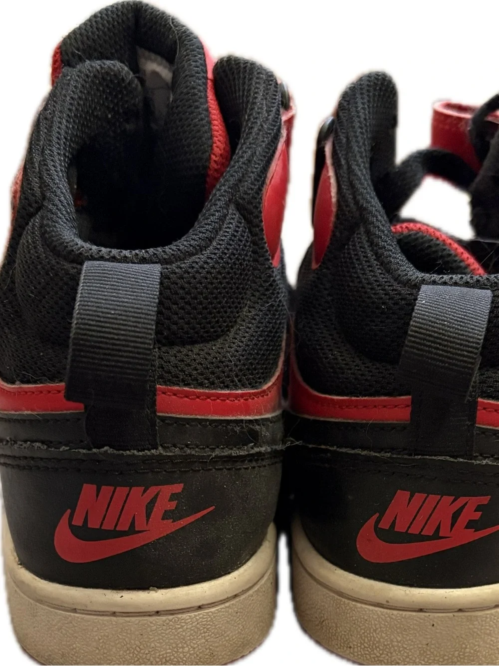 Nike Boy’s Red and Black High-Top Sneakers